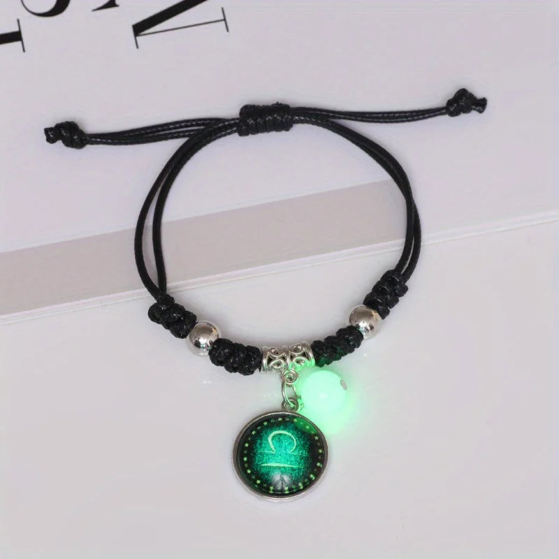 Zodiac Constellation Glow In The Dark Bead Bracelet