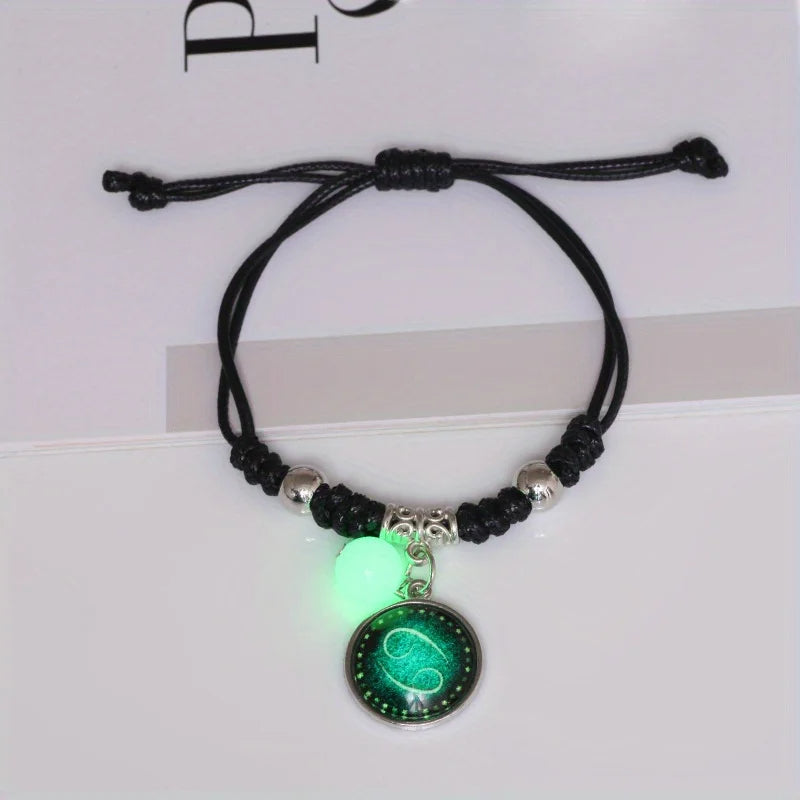 Zodiac Constellation Glow In The Dark Bead Bracelet