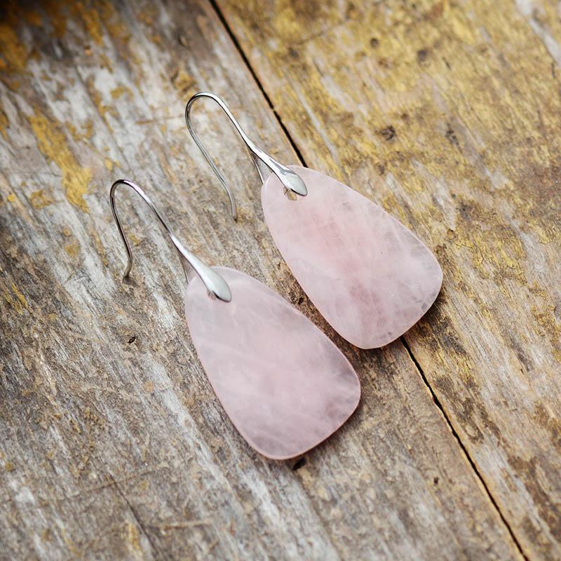 Sunrise Rose Quartz Drop Earrings