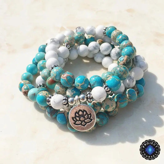 Calming Howlite 108 Mala Wrap Bracelet