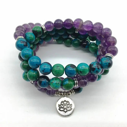 Chrysocolla Amethyst 108 Mala