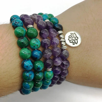 Chrysocolla Amethyst 108 Mala