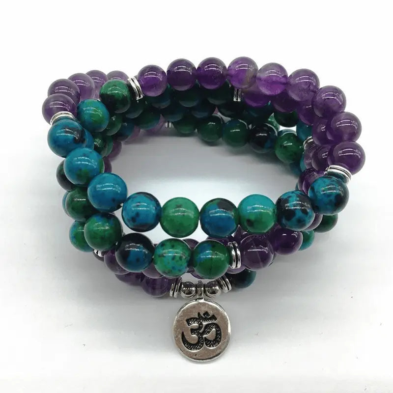 Chrysocolla Amethyst 108 Mala