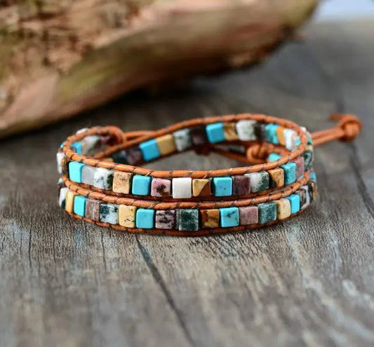 Colorful Life Mixed Stone Double Wrap Bracelet