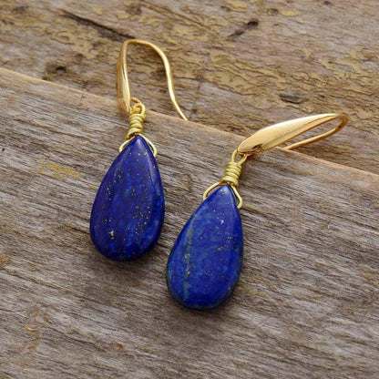 Blue Echo Lapis Teardrop Earrings