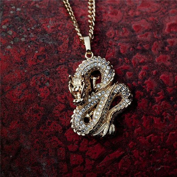 Crystal Dragon Pendant Necklace