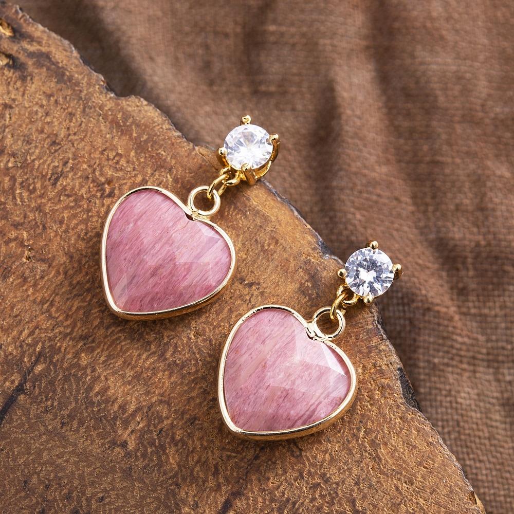 Red Cherry Rhodochrosite Stud Eearrings