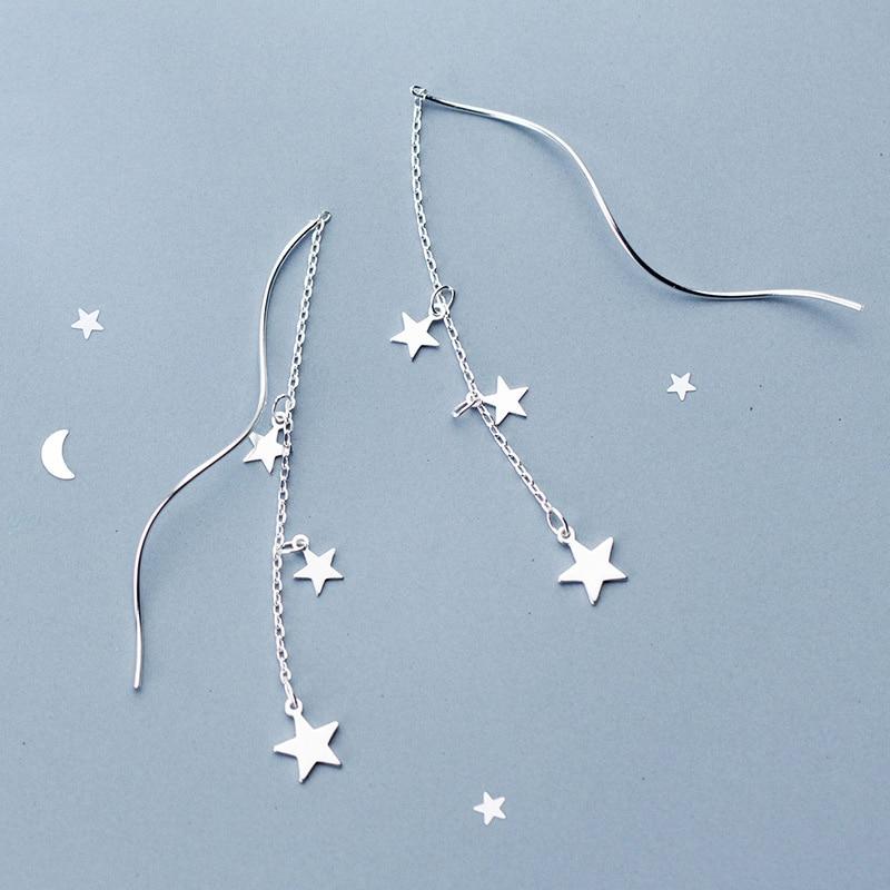 Falling Stars Silver Earrings