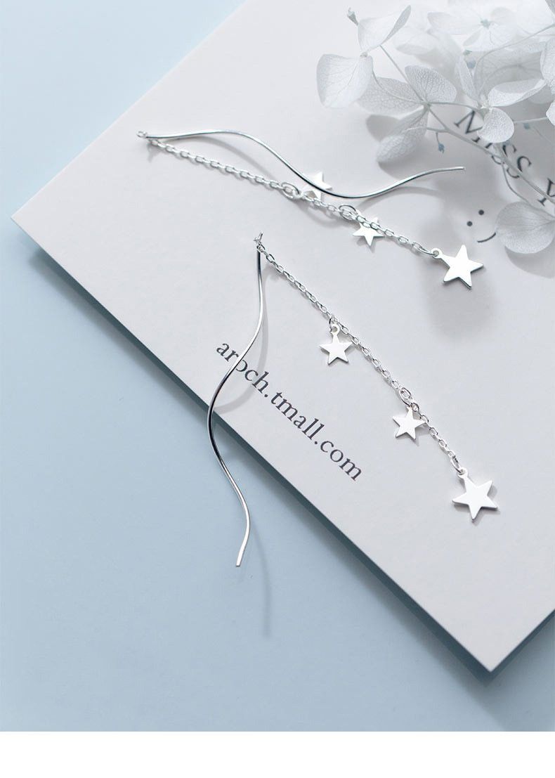 Falling Stars Silver Earrings