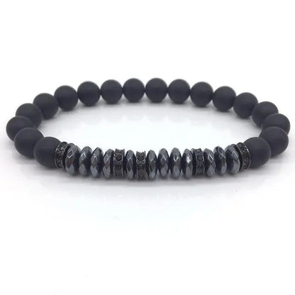 Elegant Hematite & Tiger's Eye Crystal Paved Bracelet