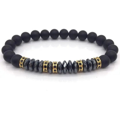 Elegant Hematite & Tiger's Eye Crystal Paved Bracelet