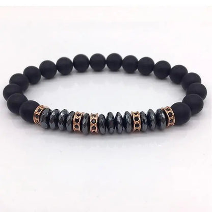 Elegant Hematite & Tiger's Eye Crystal Paved Bracelet