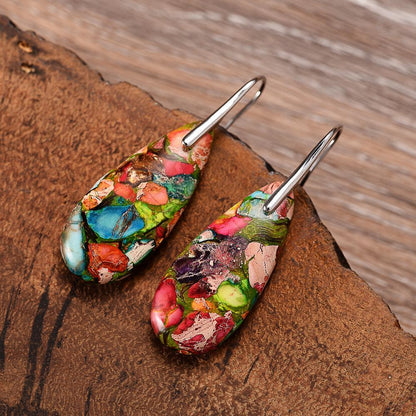 Sunlit Paintings Jasper Teardrop Earrings