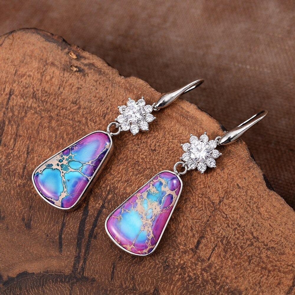 Shine Brightest Purple Jasper Drop Earrings