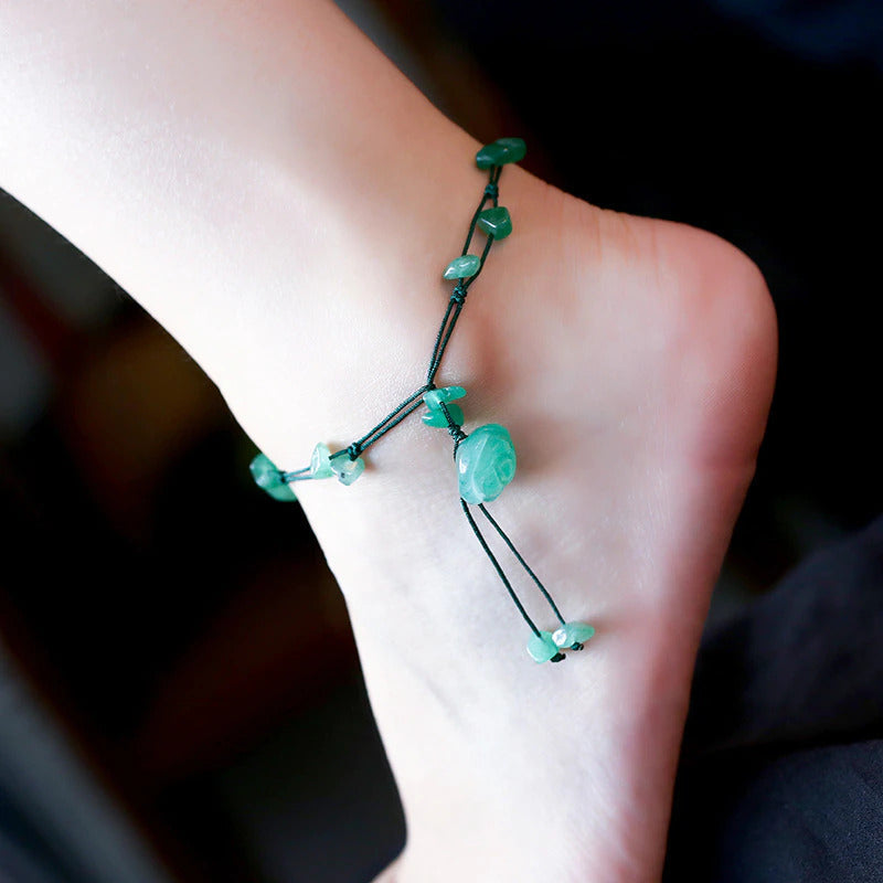 Handmade Crystal Braided Anklet