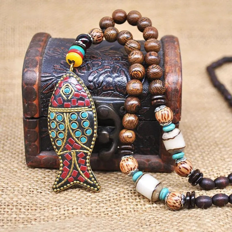 Handmade Nepal Buddhist Wenge Mala Necklace