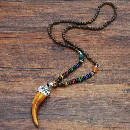 Handmade Nepal Buddhist Wenge Mala Necklace