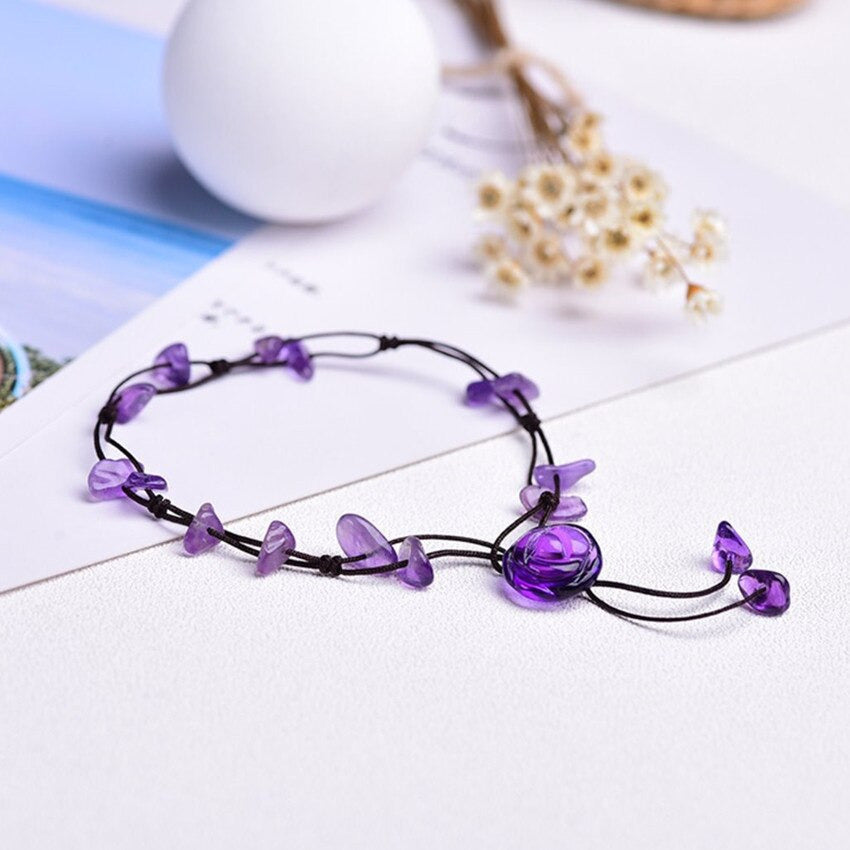 Handmade Crystal Braided Anklet