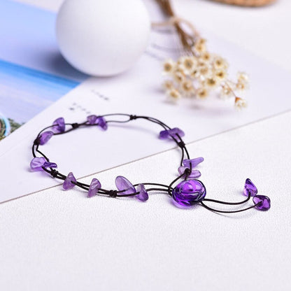 Handmade Crystal Braided Anklet