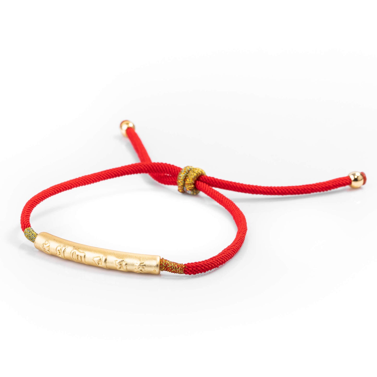 Handmade Tibetan Red String Bracelet - Buddhist Lucky Charm