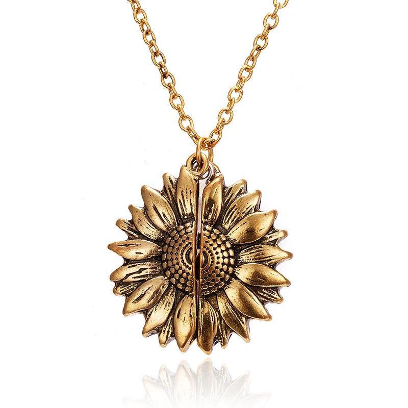 "You Are My Sunshine" Sunflower Necklace