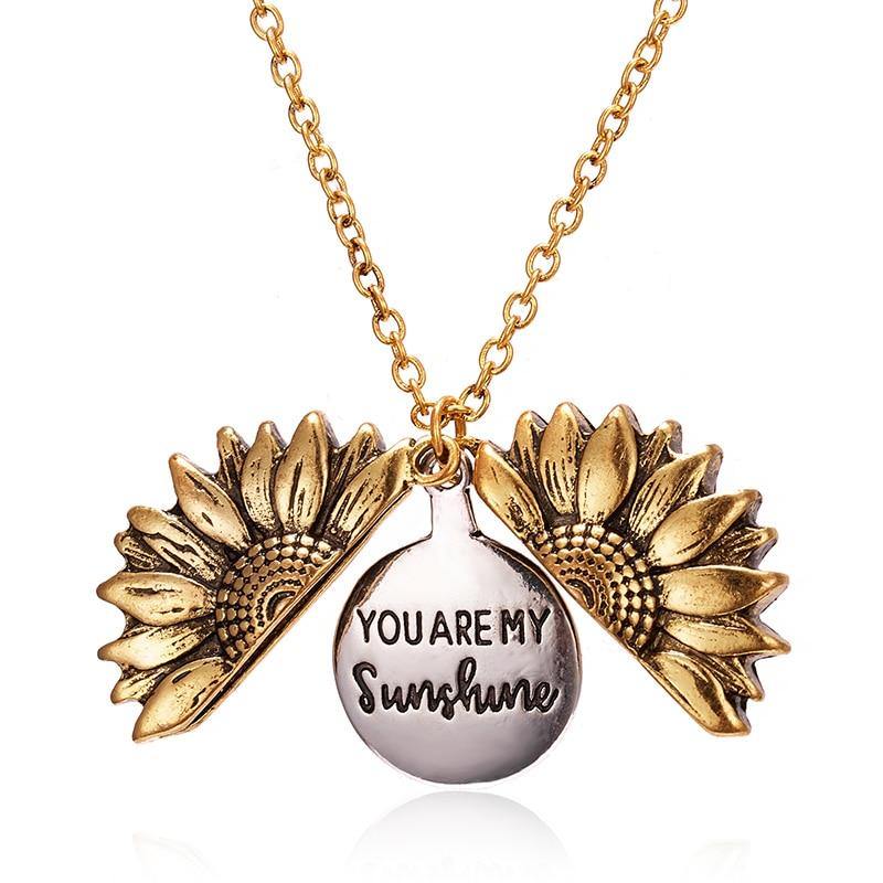 "You Are My Sunshine" Sunflower Necklace