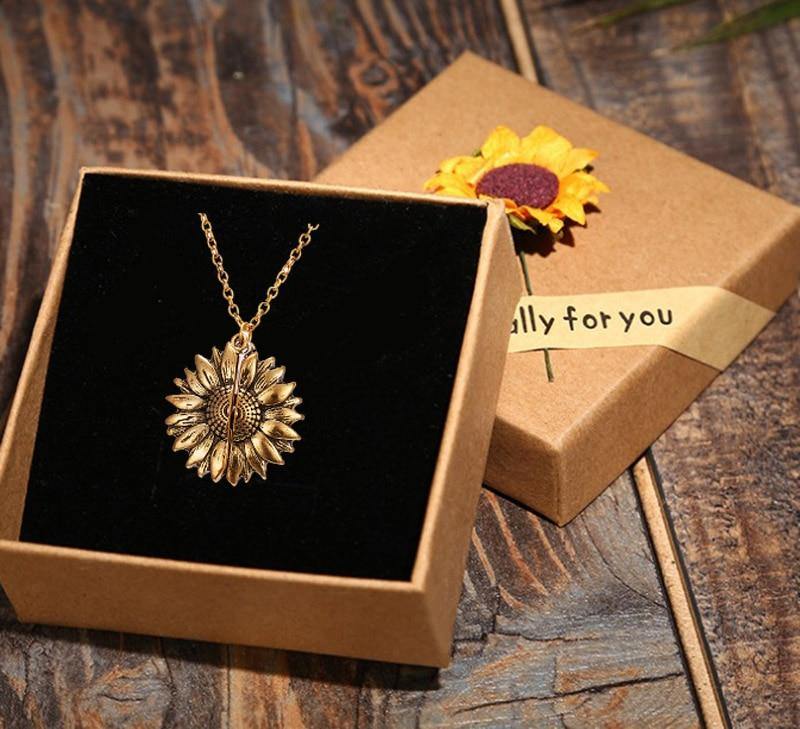 "You Are My Sunshine" Sunflower Necklace