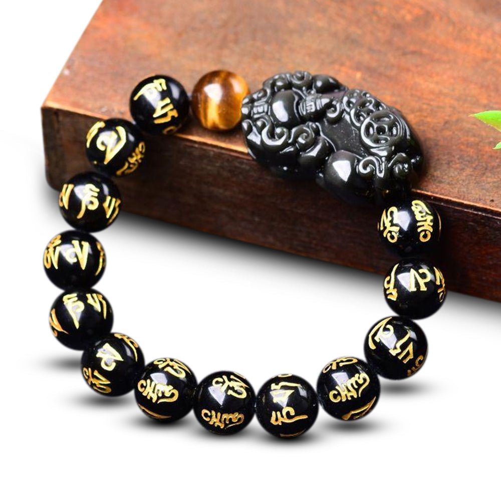 Obsidian Pixiu Wealth Mantra Bracelet - Special