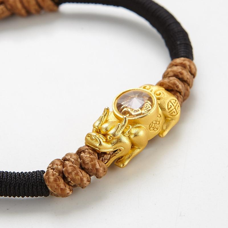 Handmade Lucky Rotating Windmill Pixiu Braided Rope Bracelet