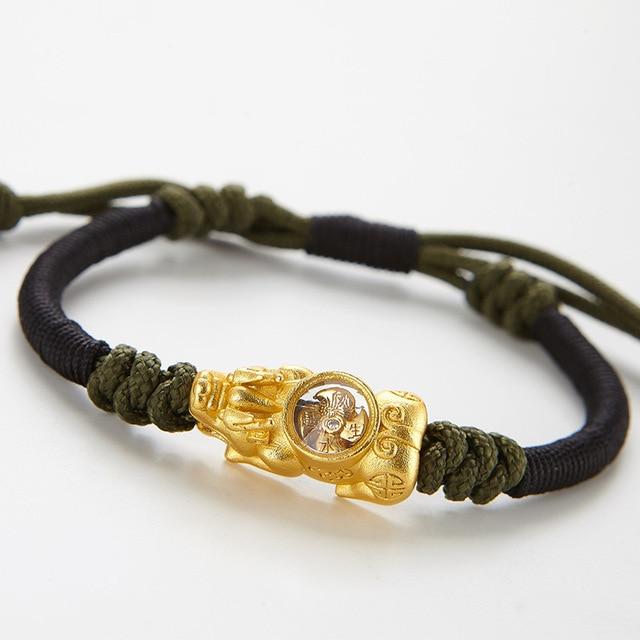 Handmade Lucky Rotating Windmill Pixiu Braided Rope Bracelet