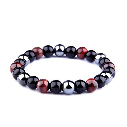 The Triple Protection Blue Tiger Eye X Hematite X Black Obsidian Stone Bracelet