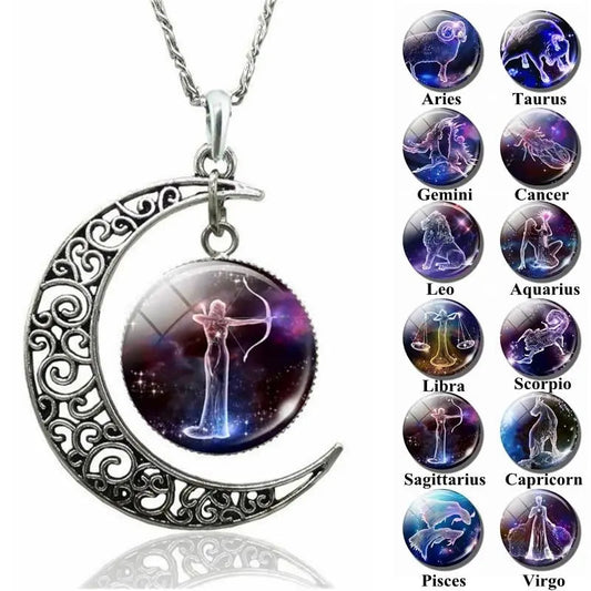 Stellular Constellation Crescent Moon Necklace