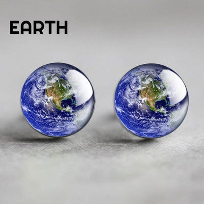 Solar System Planet Glass Stud Earrings