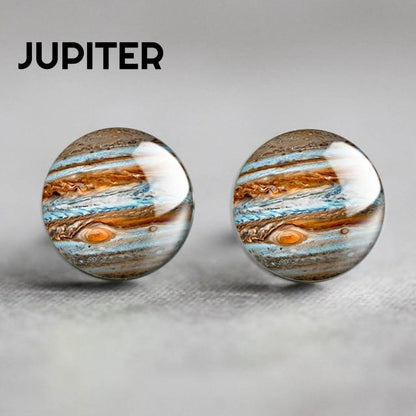 Solar System Planet Glass Stud Earrings