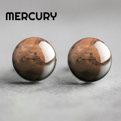 Solar System Planet Glass Stud Earrings