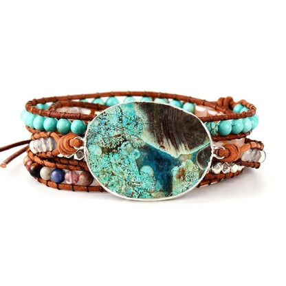 Calming Ocean Stone Wrap Bracelet