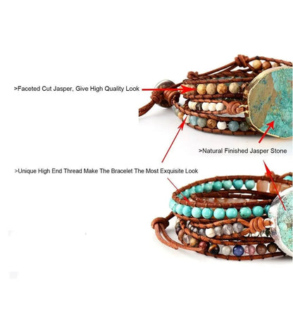 Calming Ocean Stone Wrap Bracelet