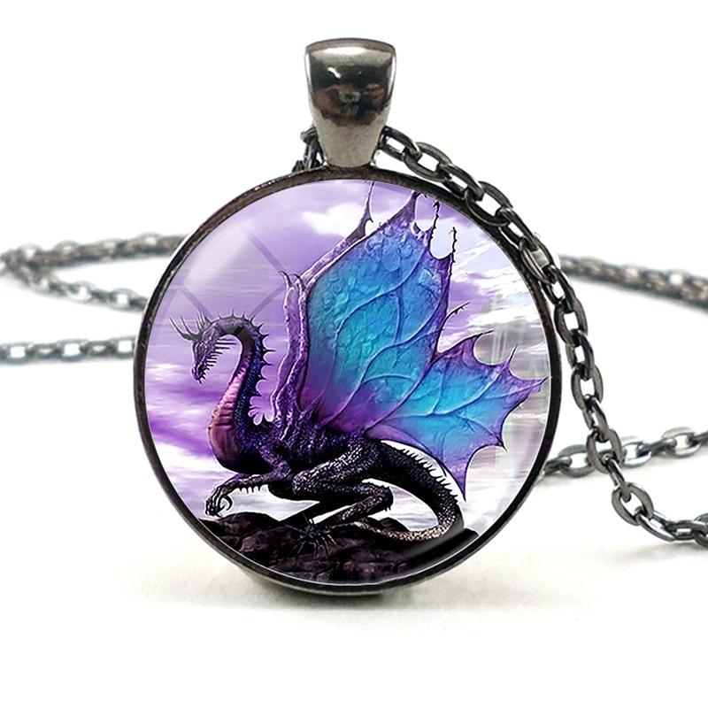 Mystical Purple Dragon Necklace