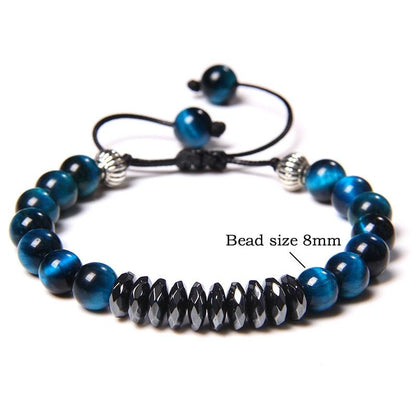 Tiger Eye X  Hematite Stone Double Protection Bracelet