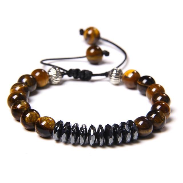 Tiger Eye X  Hematite Stone Double Protection Bracelet