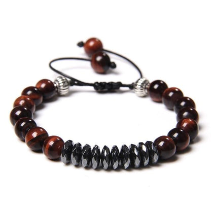 Tiger Eye X  Hematite Stone Double Protection Bracelet