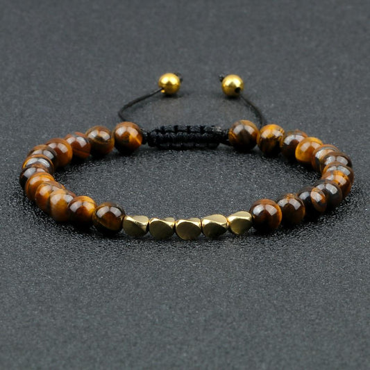 Copper X Tiger Eye Beads Braided Bracelet