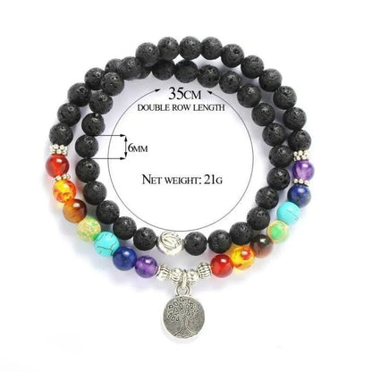 7 Chakra Lava Rock Bracelet