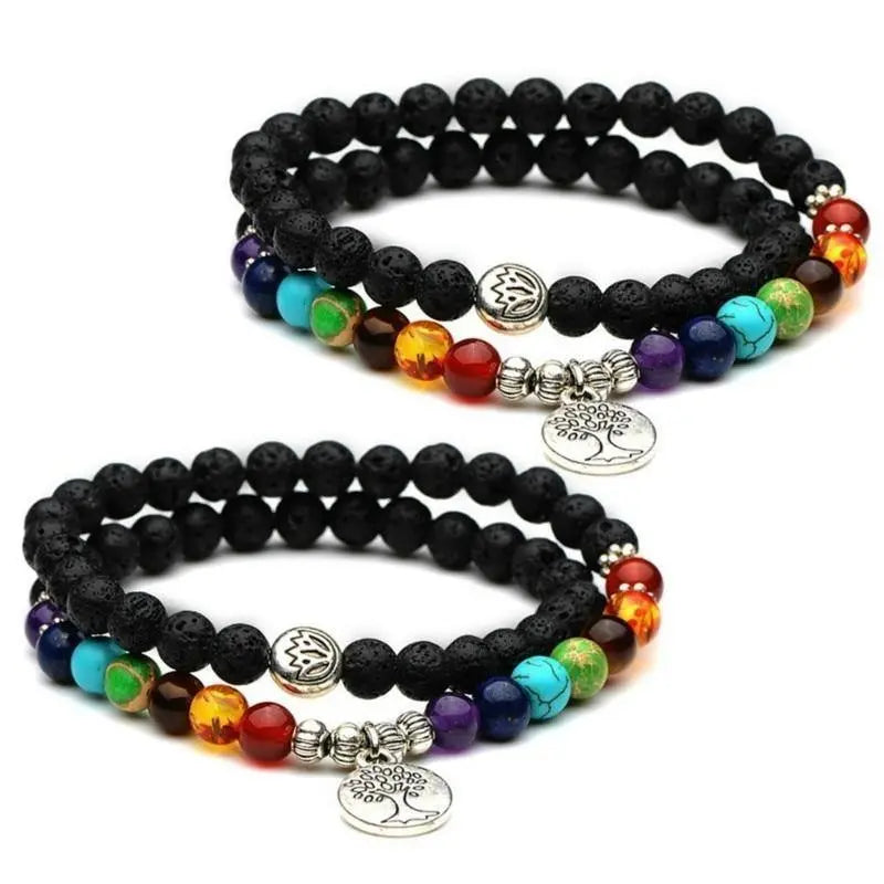 7 Chakra Lava Rock Bracelet