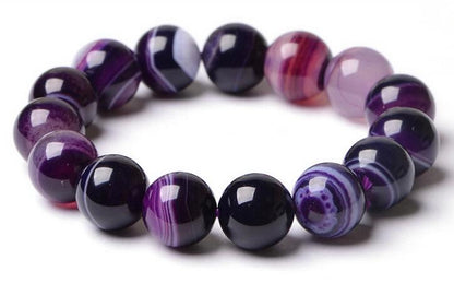 Purple Onyx Stone Beads Bracelet