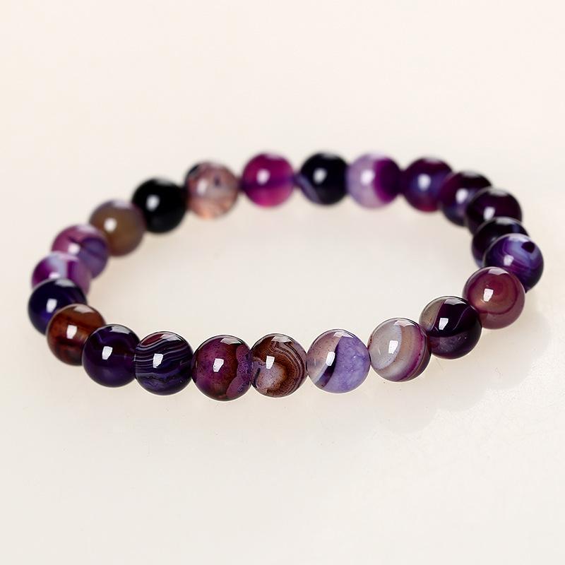 Purple Onyx Stone Beads Bracelet