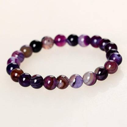 Purple Onyx Stone Beads Bracelet