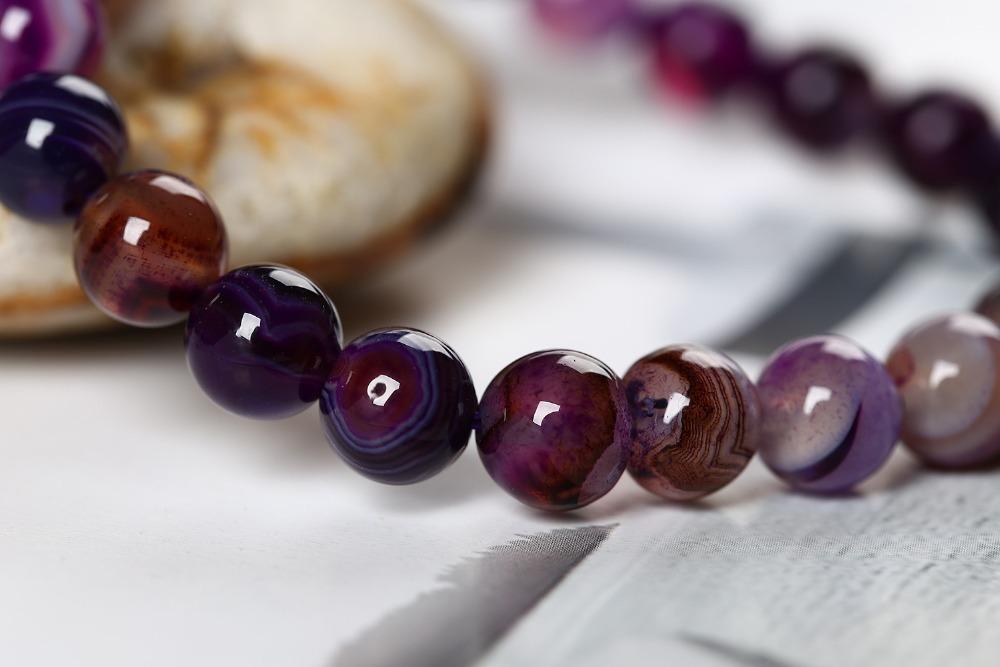 Purple Onyx Stone Beads Bracelet