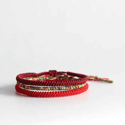Tibetan Buddhist Handmade Lucky Knots Rope Bracelet - Protection