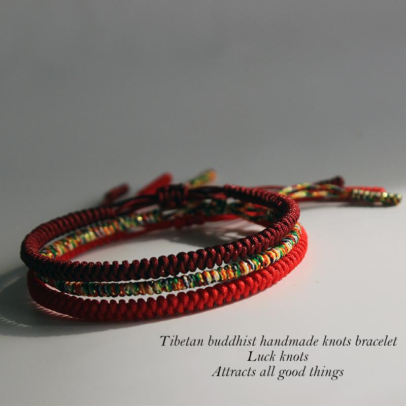 Tibetan Buddhist Handmade Lucky Knots Rope Bracelet - Protection
